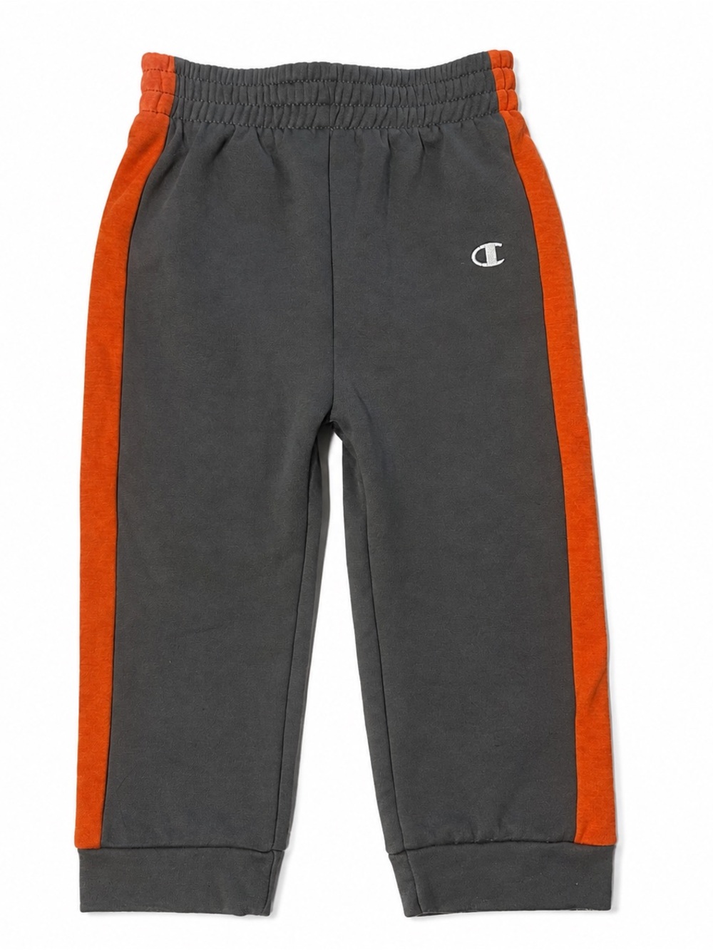 Champion Kids Charcoal Sweatpants with Orange Side Panels